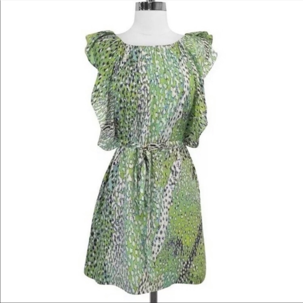 Anthropologie Leifsdottir 100% silk print dress